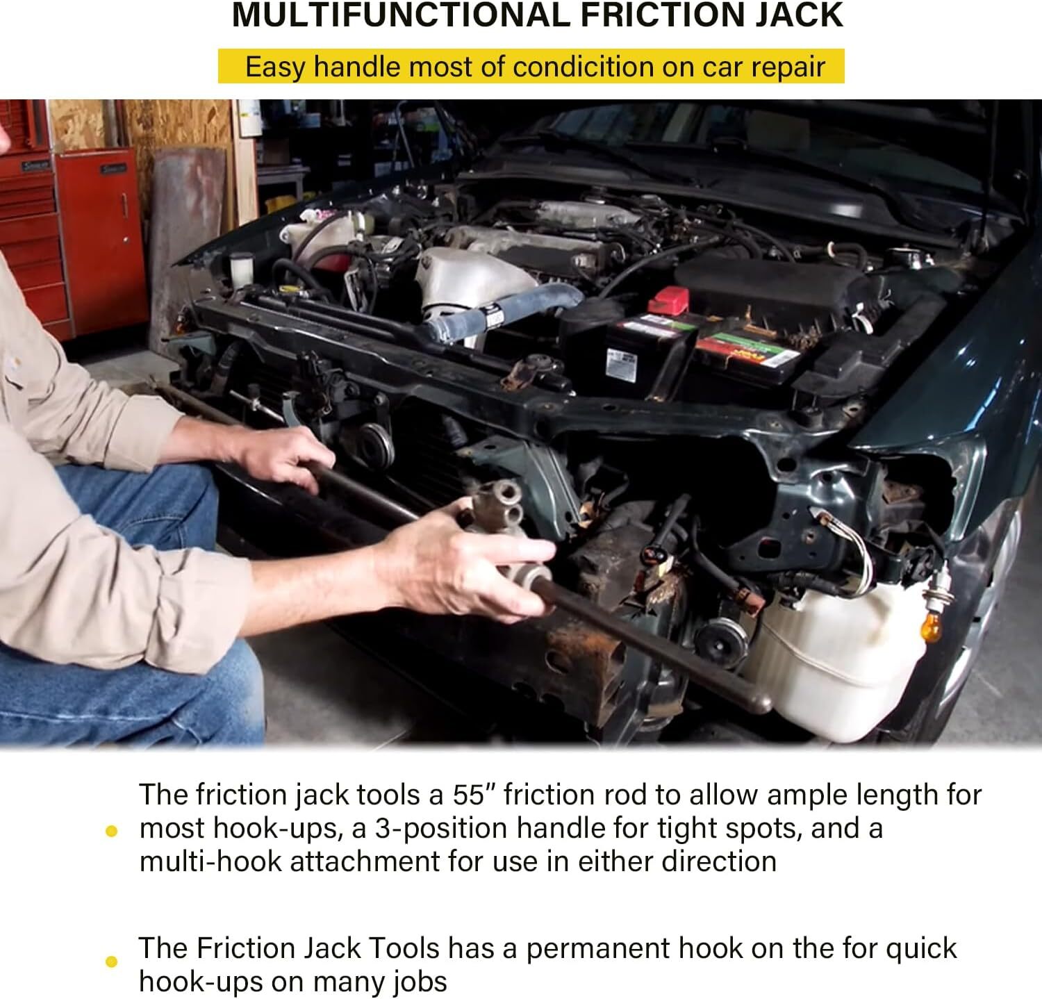 77043 for Monkey-On-A-Stick Jack Set with 55” Friction Rod & 3-Position Handle