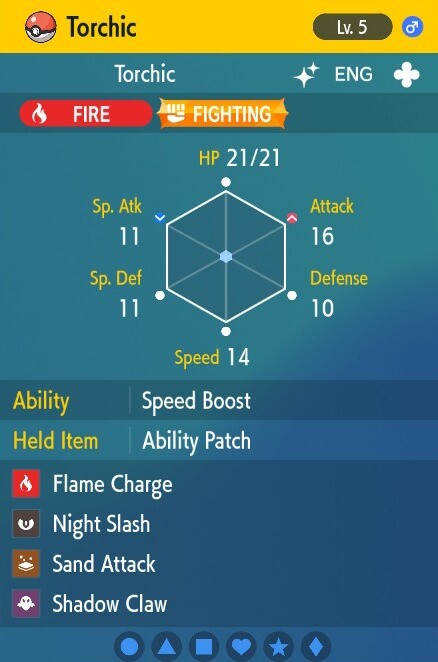 Pokemon Scarlet and Violet 6iv Shiny Max EV Torchic