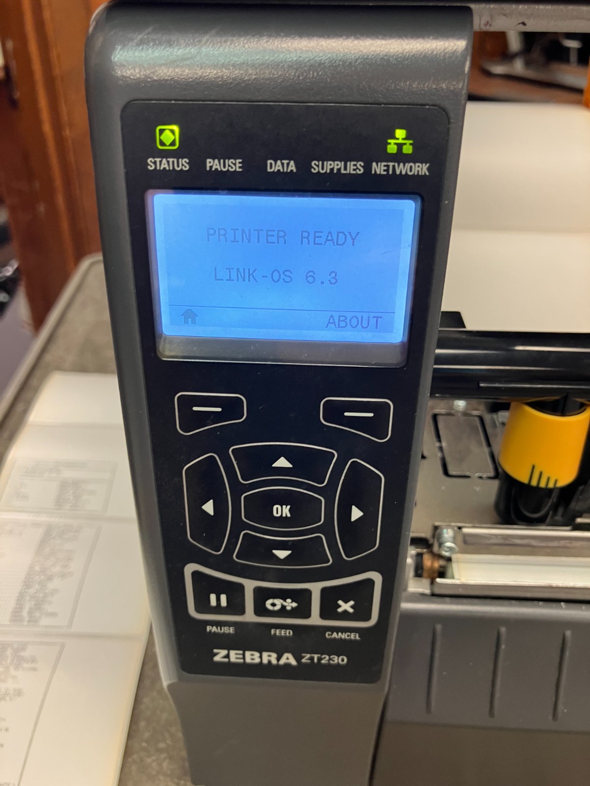 Zebra P1029917-001 Front Control Panel for ZT230 Thermal Label Printer