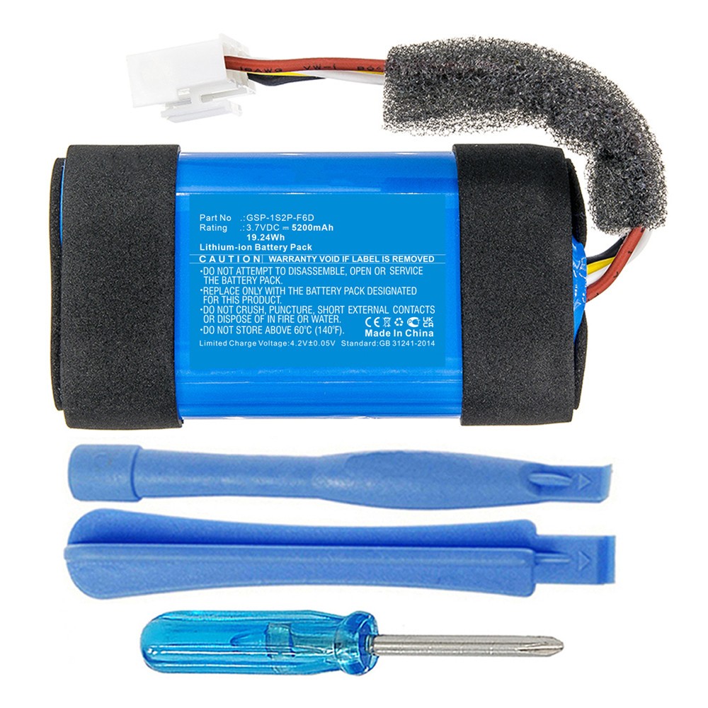 GSP-1S2P-F6D Battery Replacement for JBL Flip 6 Bluetooth Speaker JBLFLIP5BLK