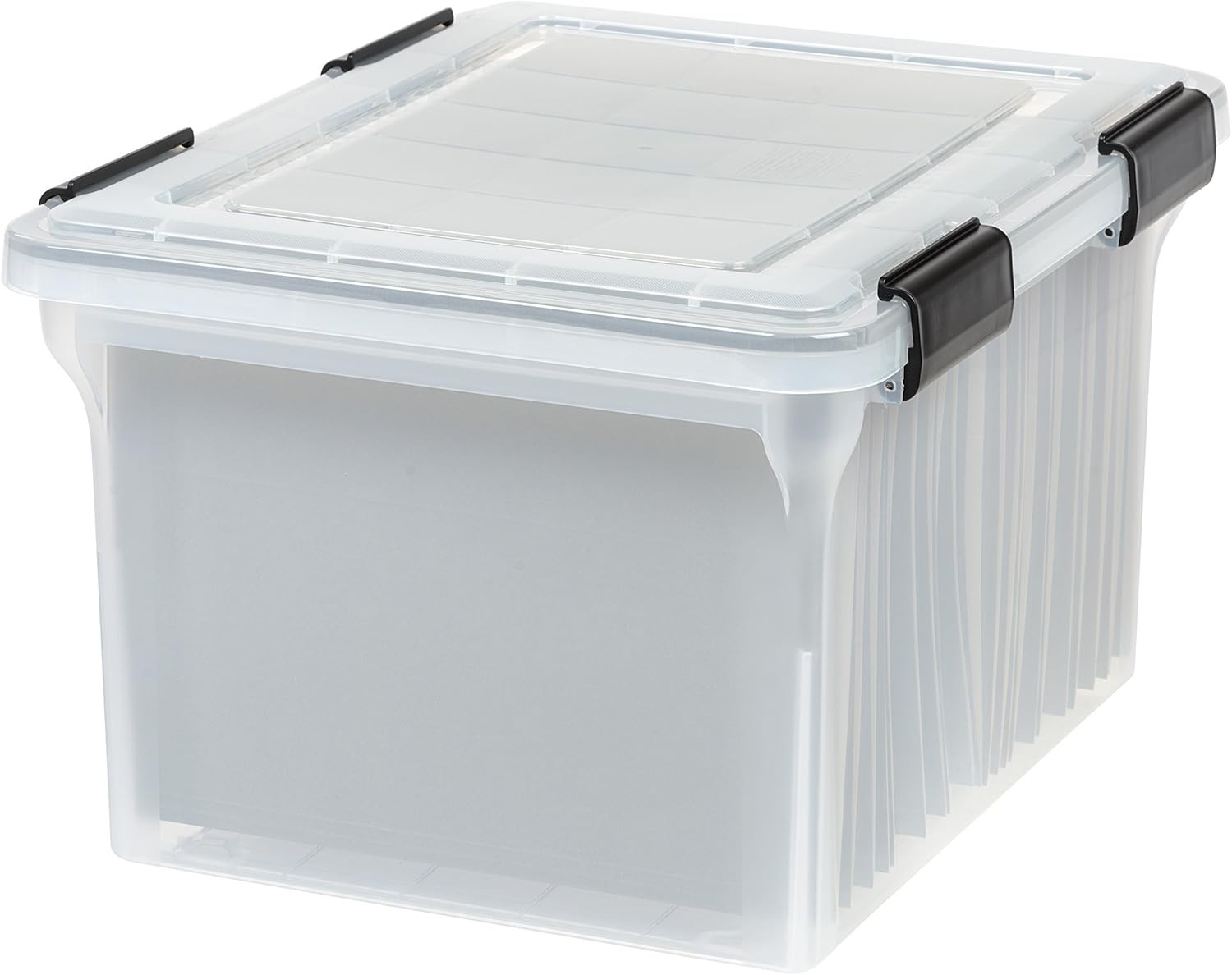 File Box File Organizer w/Hinged Split Lid Letter File Important Document Box