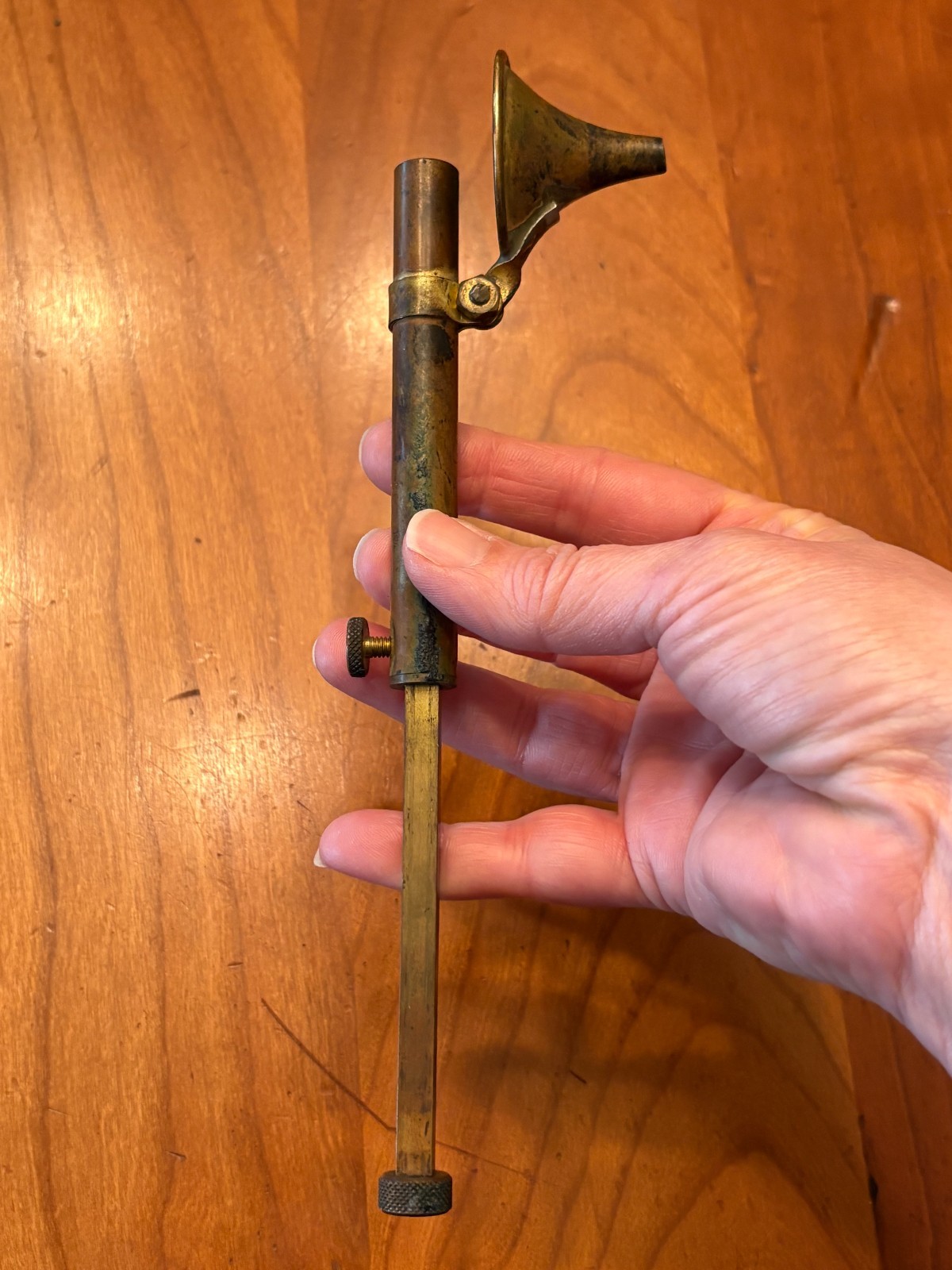 Vintage Brass Adjustable Black Powder Measure Muzzleloader Funnel