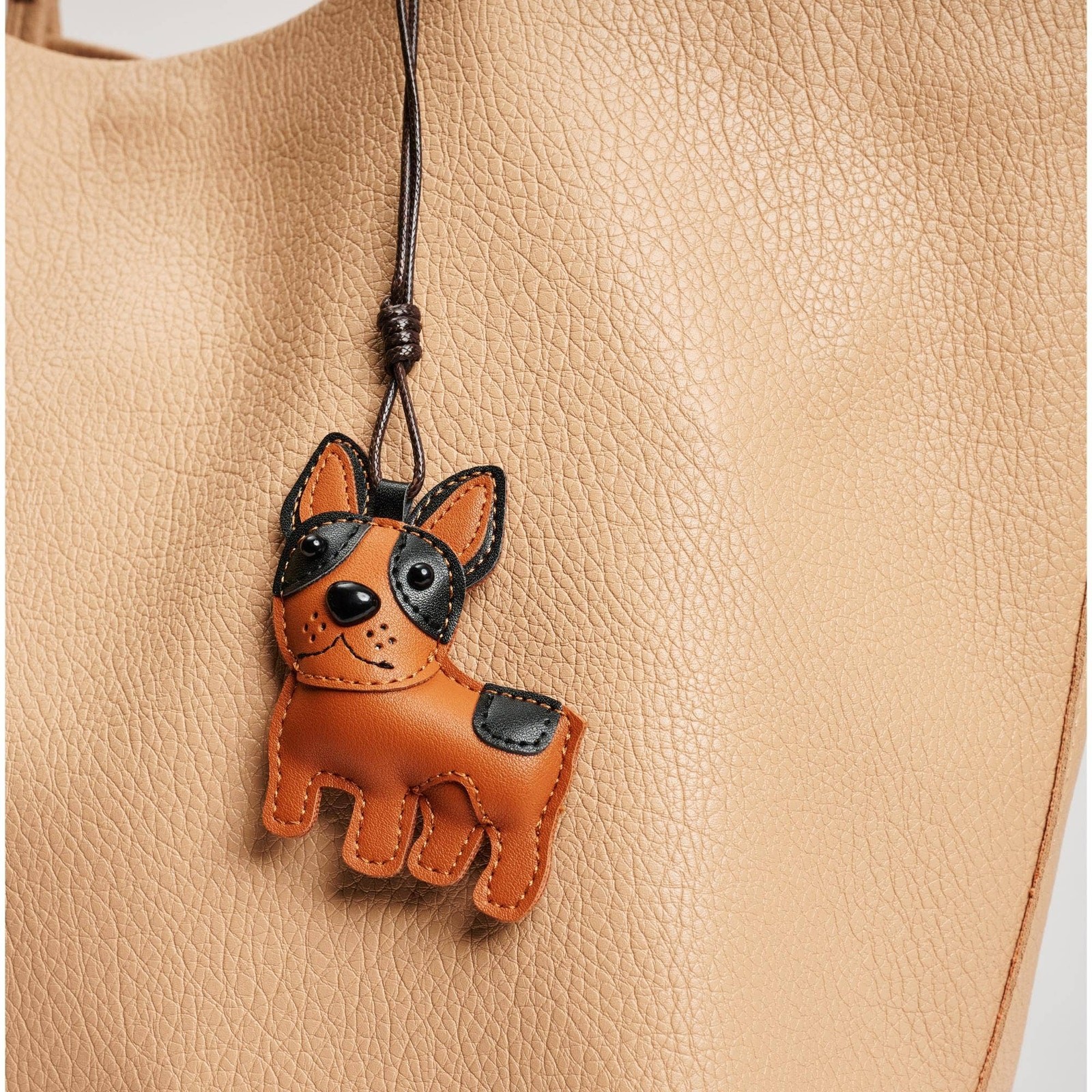Bootie Brown Black Dog Hanging Charm