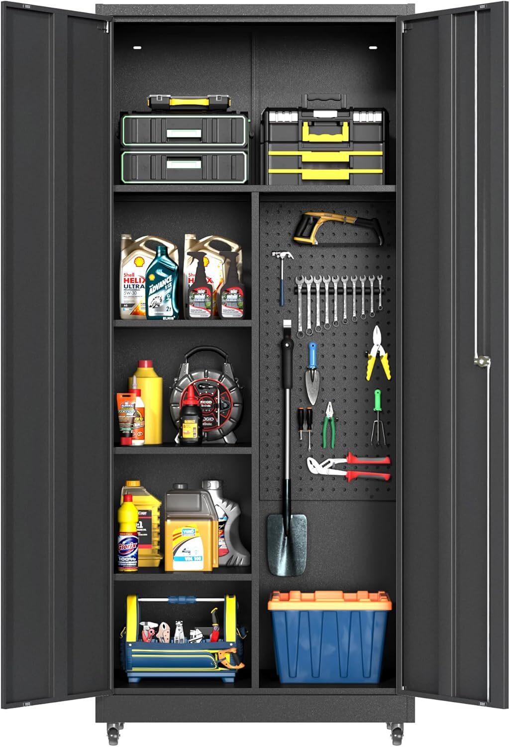 Rolling Tool Chest Tool Cabinet Storage Box Tool Garage Storage Cabinet w/ Lock