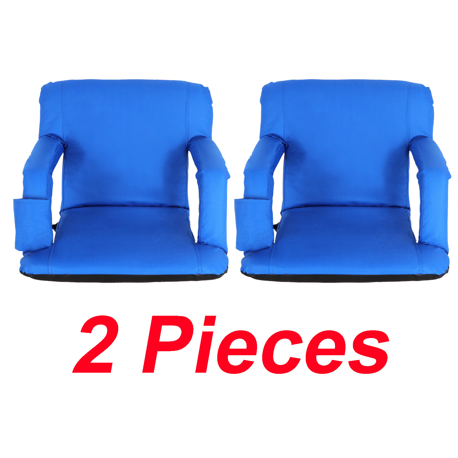 2 Pcs Portable Stadium Seat Chair Bleachers Benches 5 Reclining Position