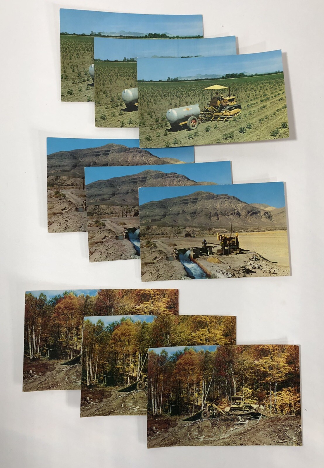 Vintage Caterpillar Postcards - Lot of 9 -  Las Cruces NM, NW Maine, Sacramento