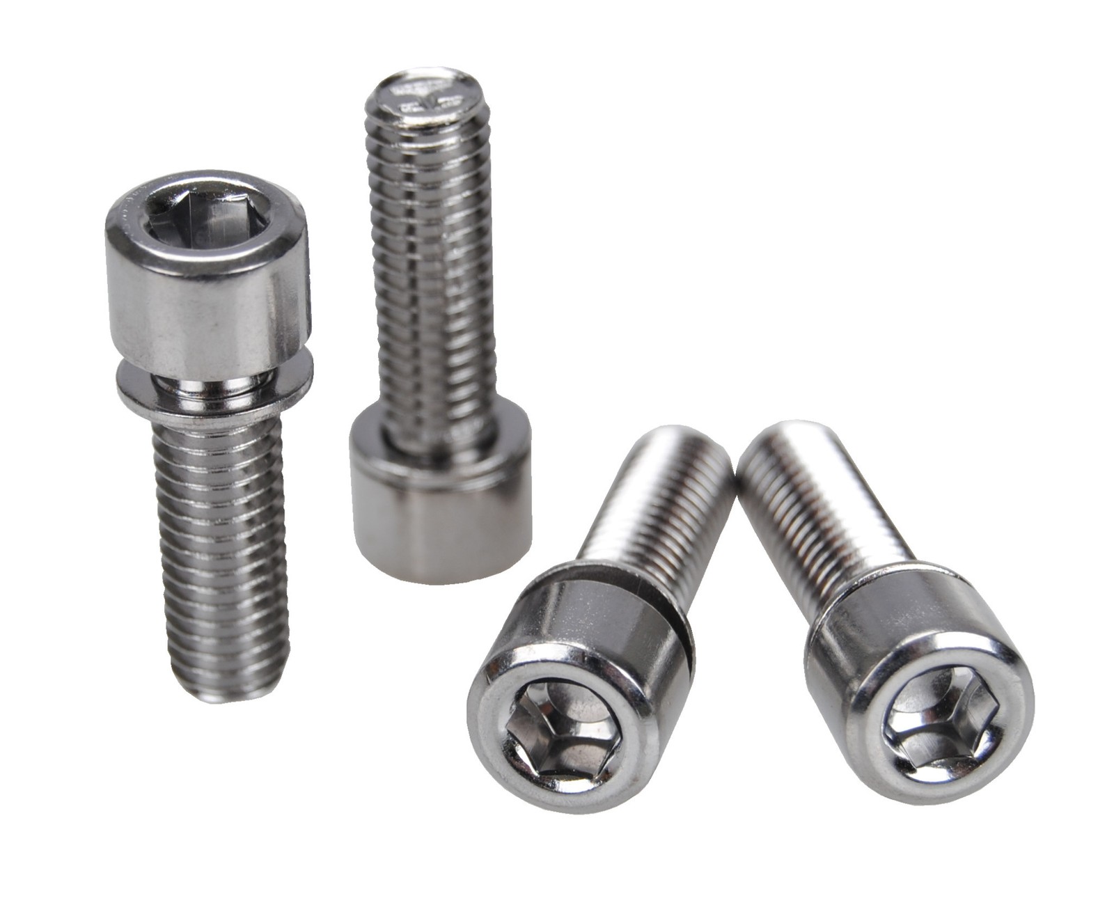 BMX Bicycle Stem Cap Bolt Set M8 X 1.25 X 24mm (Set of 4) CHROME