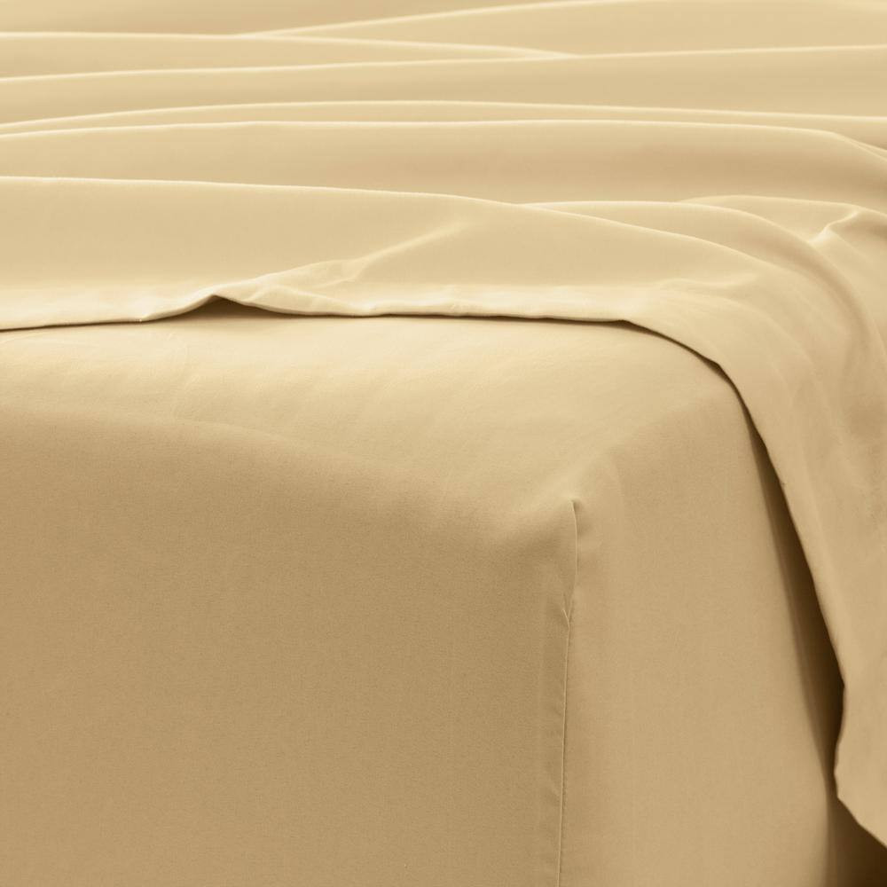 6-Piece Gold Solid Microfiber King Sheet Set Free Shipping New