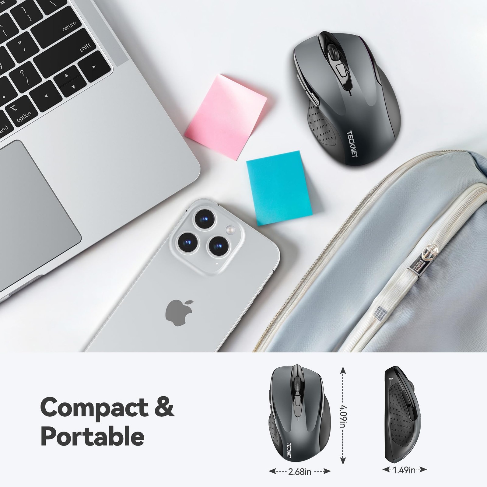 Wireless Mouse, 2.4G Ergonomic Optical Mouse, Computer Mouse for Laptop, PC,