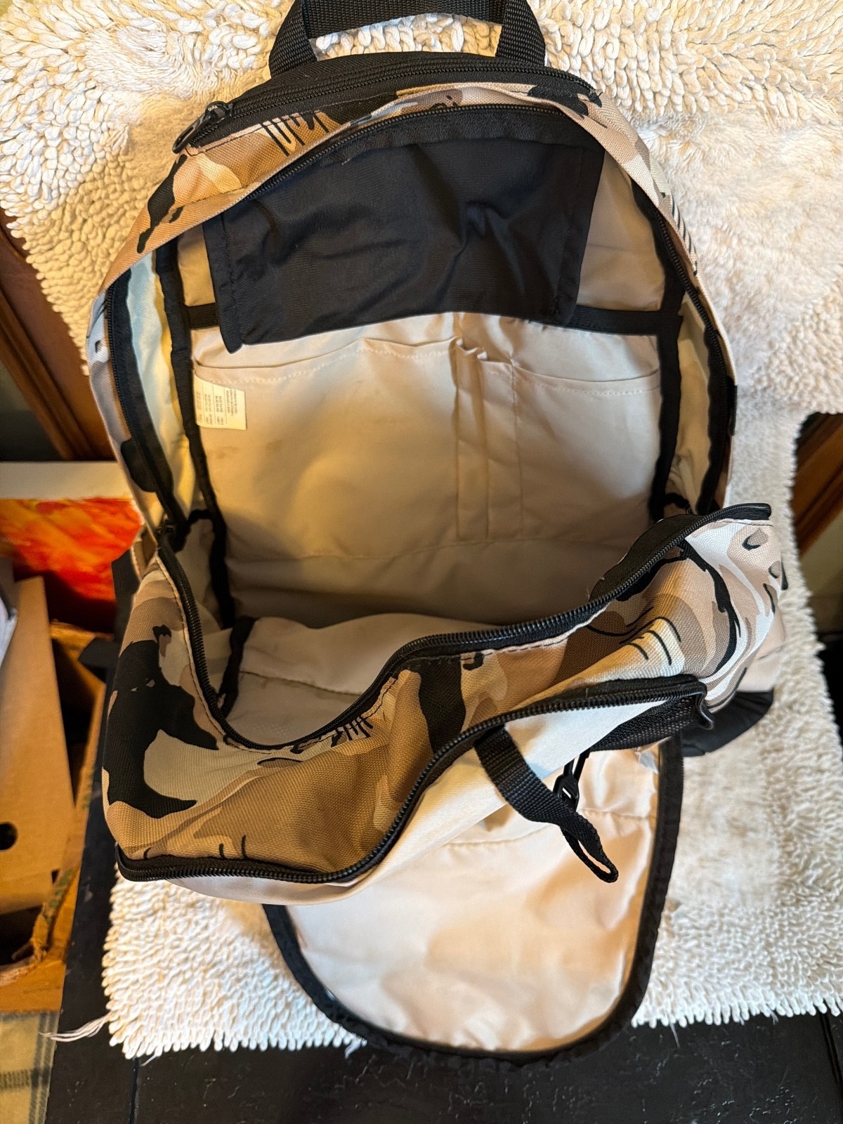Nike Camouflage Print Backpack with Multiple Compartments