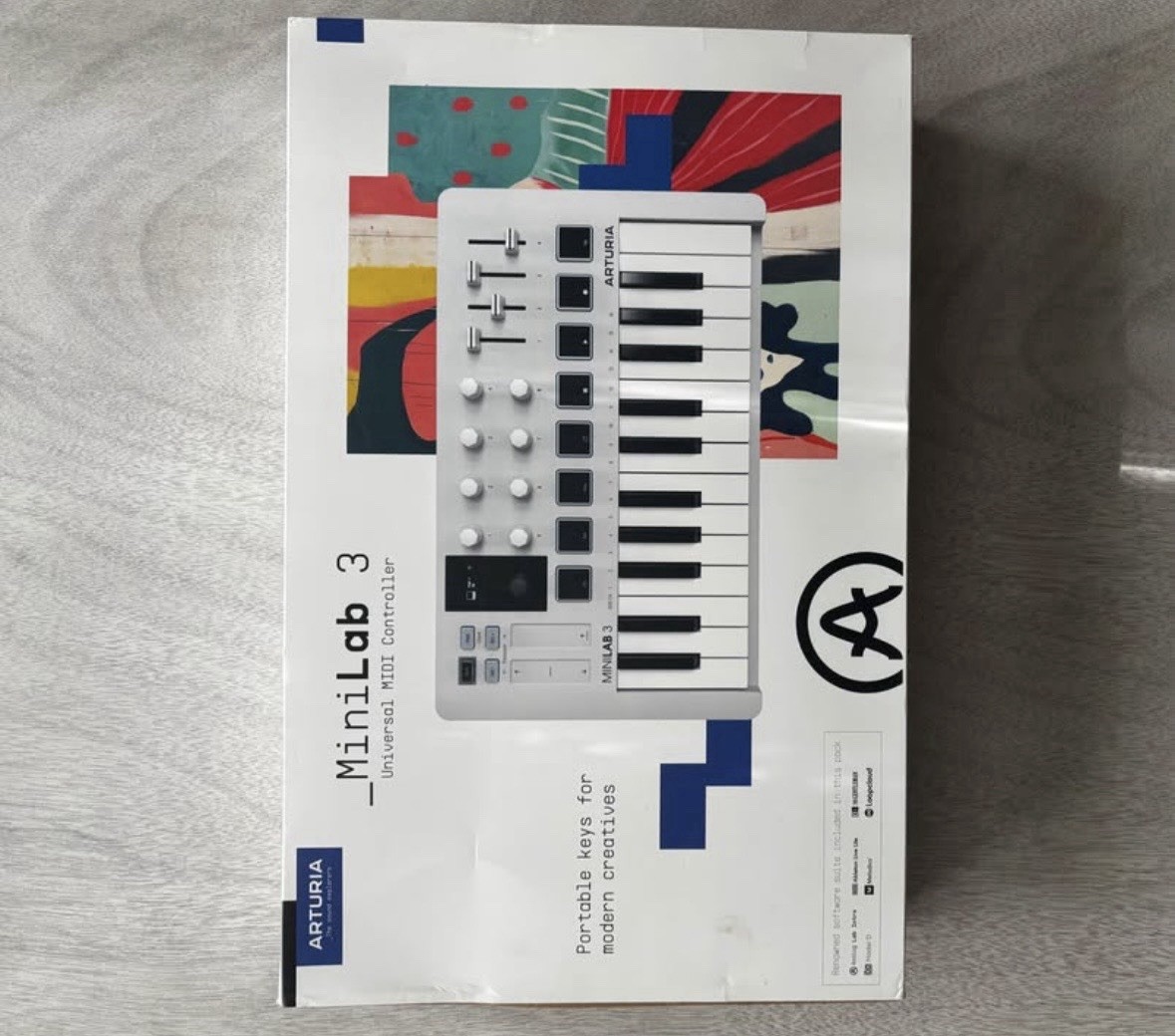 Arturia MiniLab 3 25-Key USB MIDI Keyboard Controller w/ Pads, Faders