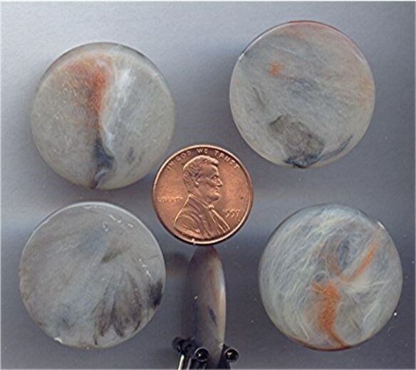 144 VINTAGE JAPAN GREY MARBLE 28mm ROUND CABOCHONS g62