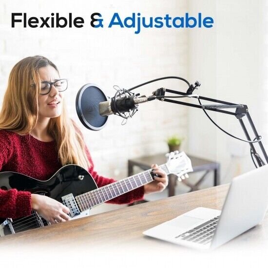 Pyle Suspension Microphone Boom Stand, Adjustable Mic Stand PMKSHUSB04