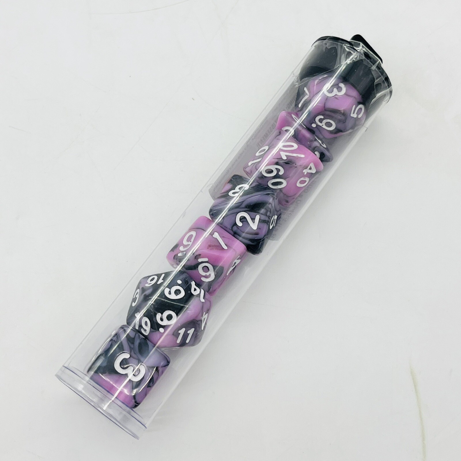 Geeknet D20 Pink / Black 7-Dice Set Dungeons & Dragons AD&D Free Shipping!