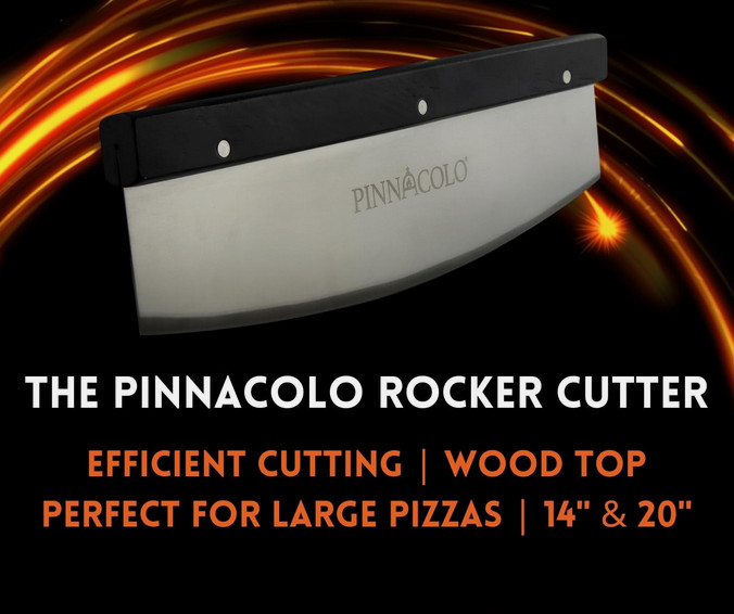 20 Inch Sharpenable Rocker Cutter with Wood Top - Premium Stainless Steel Blade