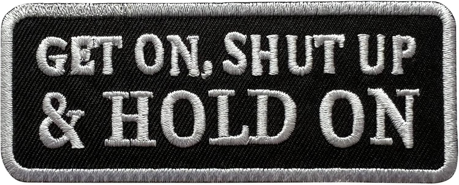 Biker Patch Iron Sew On Jacket Bag Motorcycle Motorbike Black Embroidered Badge