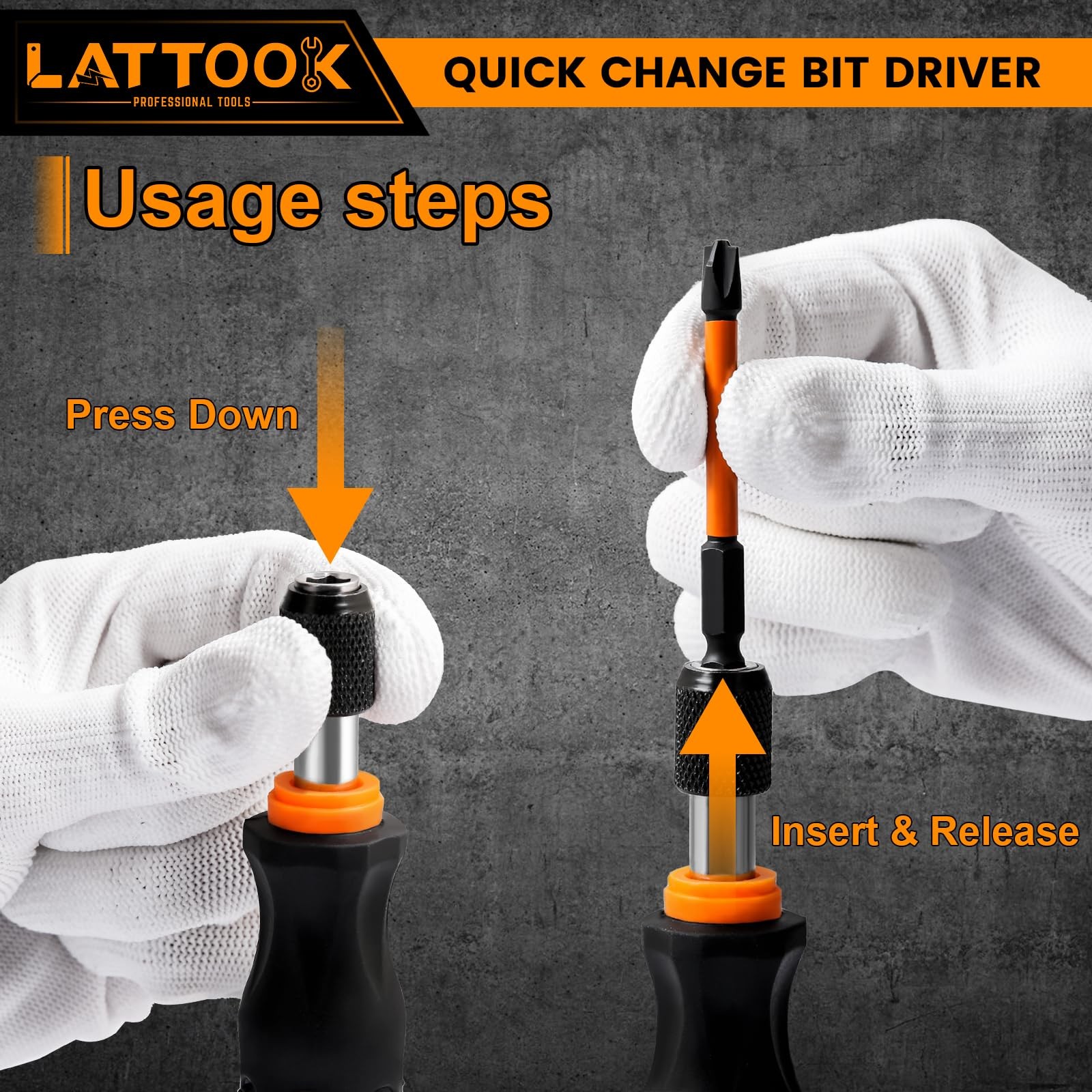 1/4 Inch Quick Change Bit Driver Release Easy Change Holder 142mm Handle