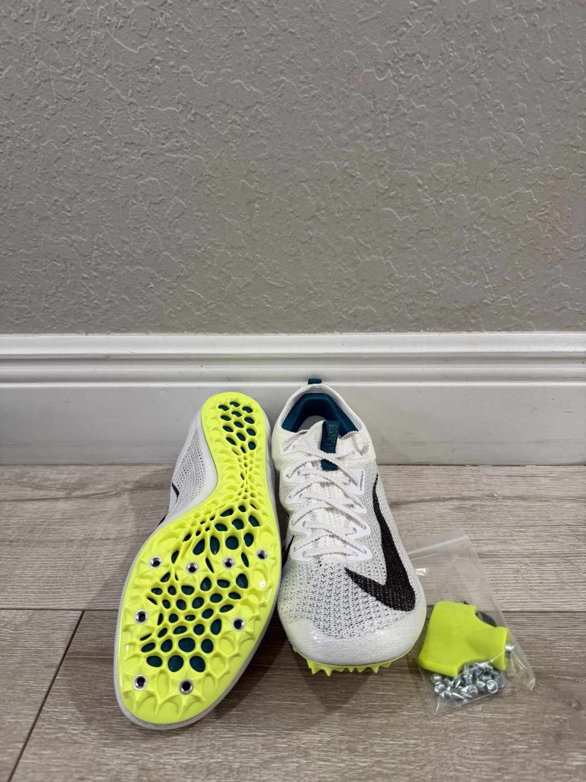Men 7.5 New Nike Zoom Superfly Elite 2 Track Sprint Spikes White Bright Spruce