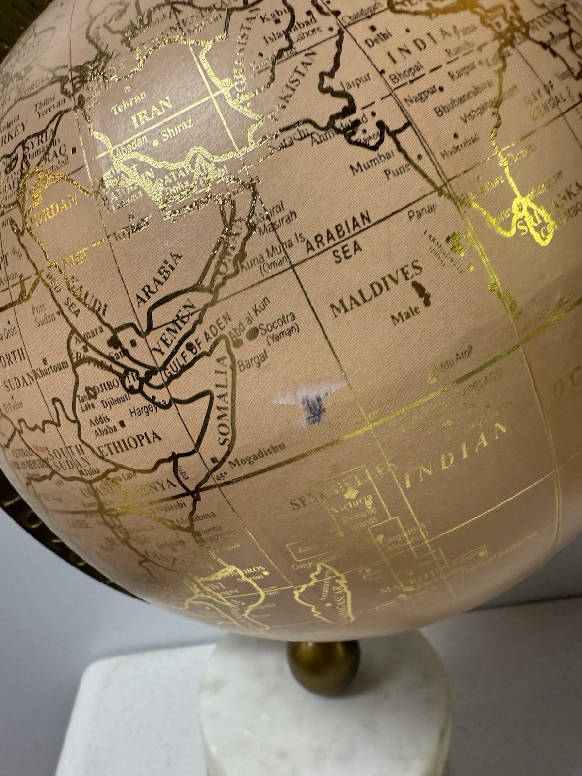 Marble BASE World Globe Dusty Pink 15.5”