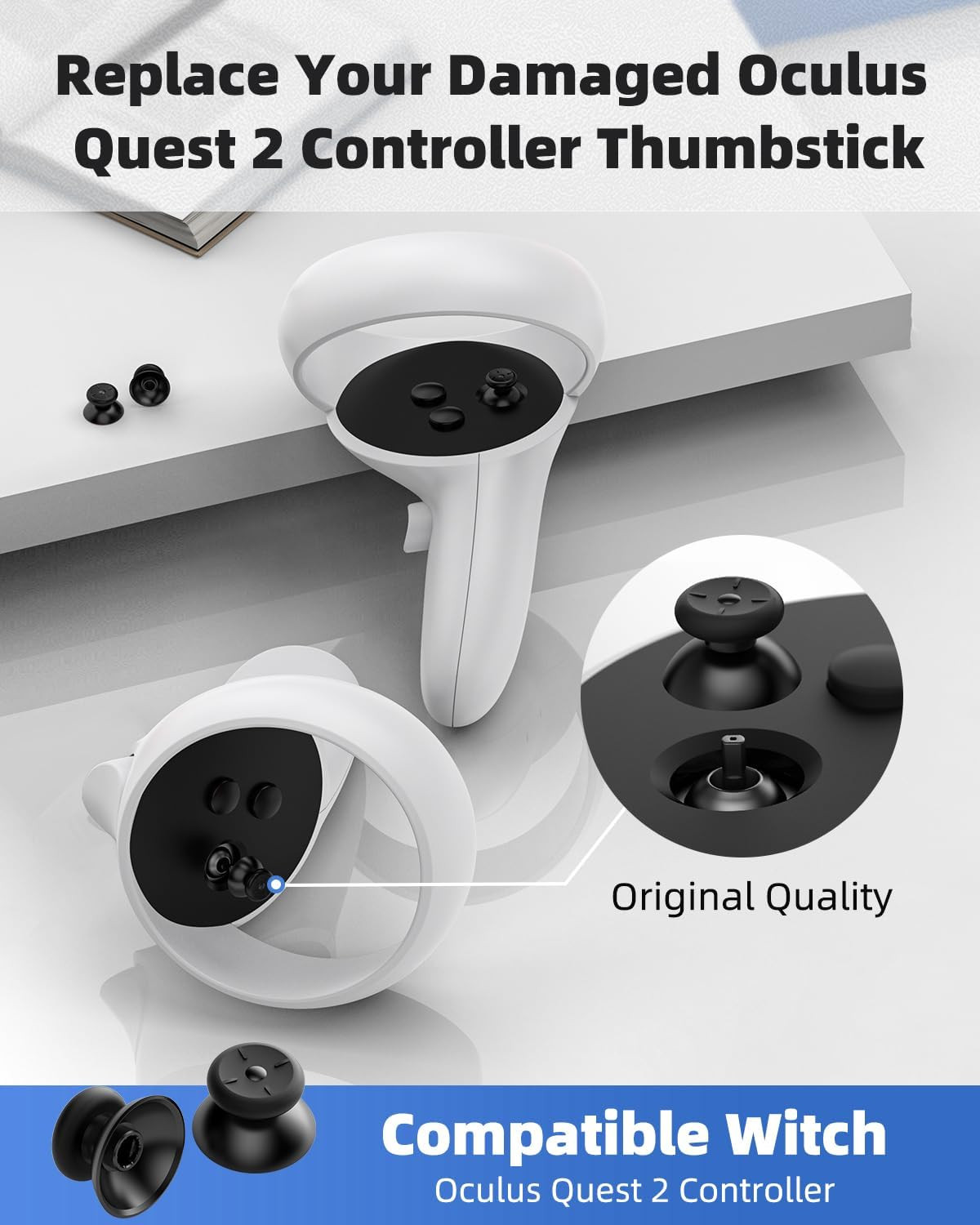 Joystick Replacement Kit for Oculus Quest 2 Controller, Accessories for Oculus