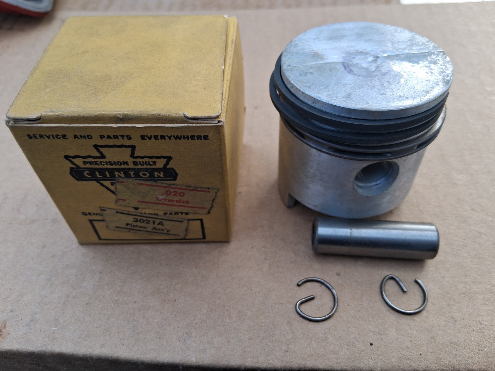 Clinton Piston 204-37-500 .20 Oversize  / 3021A  Piston And Wrist pin