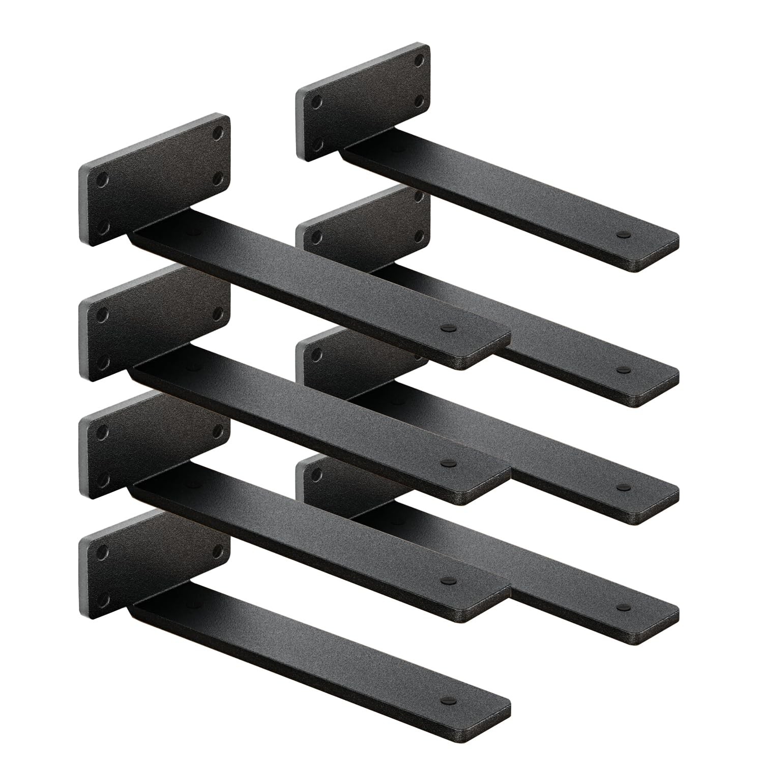 8 Pack Shelf Brackets 12 Inch Floating Shelf Bracket 1/5 inch Thick Heavy Duty H