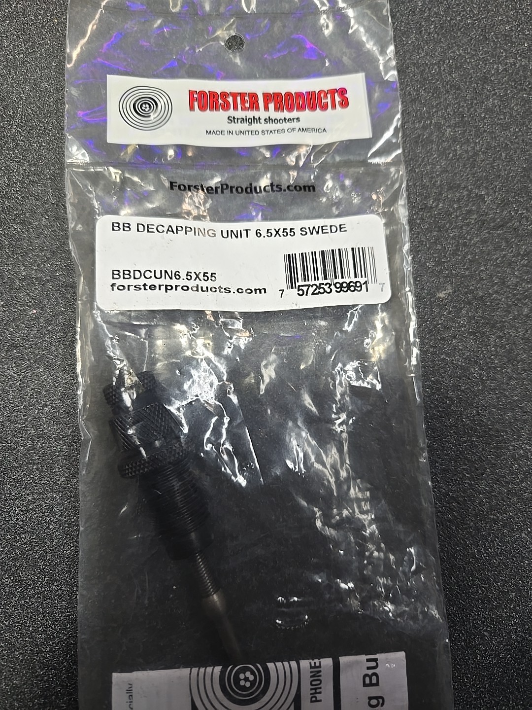 Forster Products BB Decapping Die For 6.5x55 SWEDE