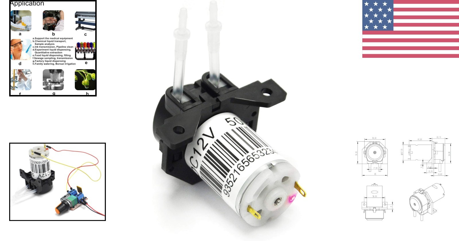 Versatile 12V DC Dosing Pump with Easy Snap-In Design - Ideal for Aquariums