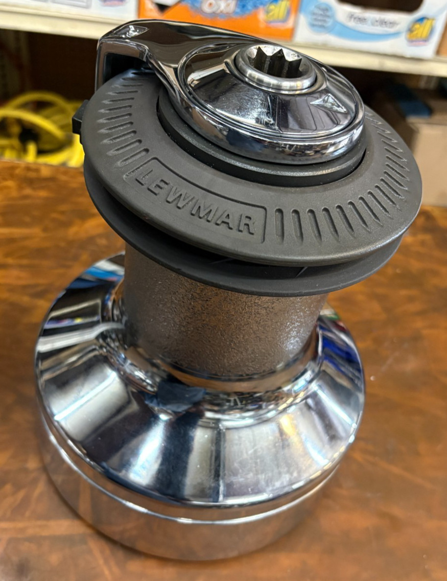 LEWMAR 54 ST 2 SPD WINCH CHROME OCEAN SERIES BASE DIA 8 1/16 DRUM DIA 4 1/8...