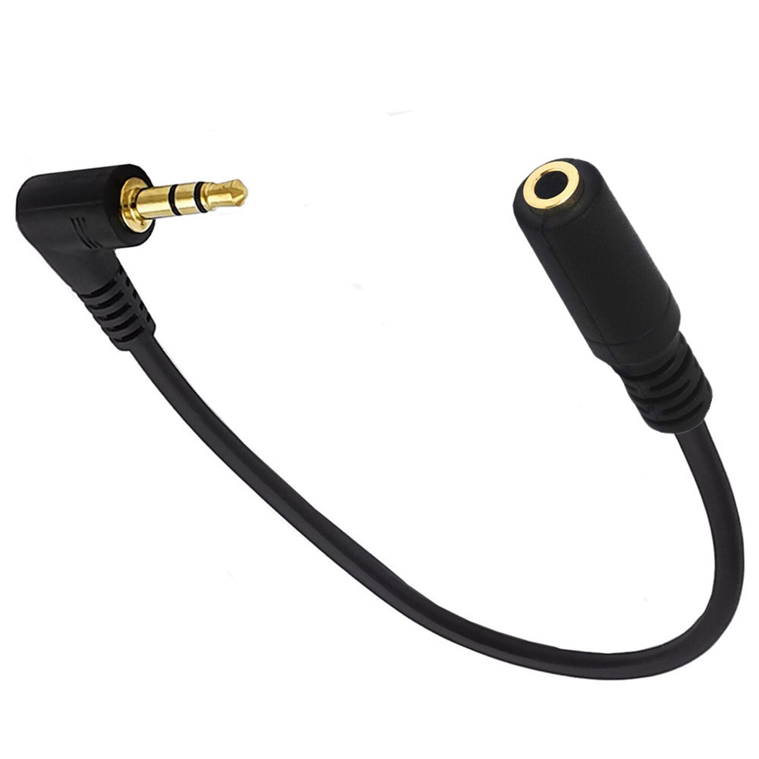 3.5mm 3 Pole Right Angle TRS Audio Stereo Male To Female Extension Adapter Cable