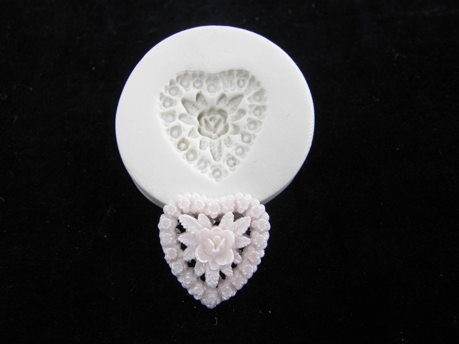 Heart Flower Polymer Clay Mold (#MD1041)