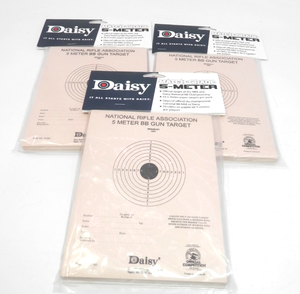 150 Daisy Official NRA 5-Meter BB Gun Targets 137985 Competition Airgun New NOS