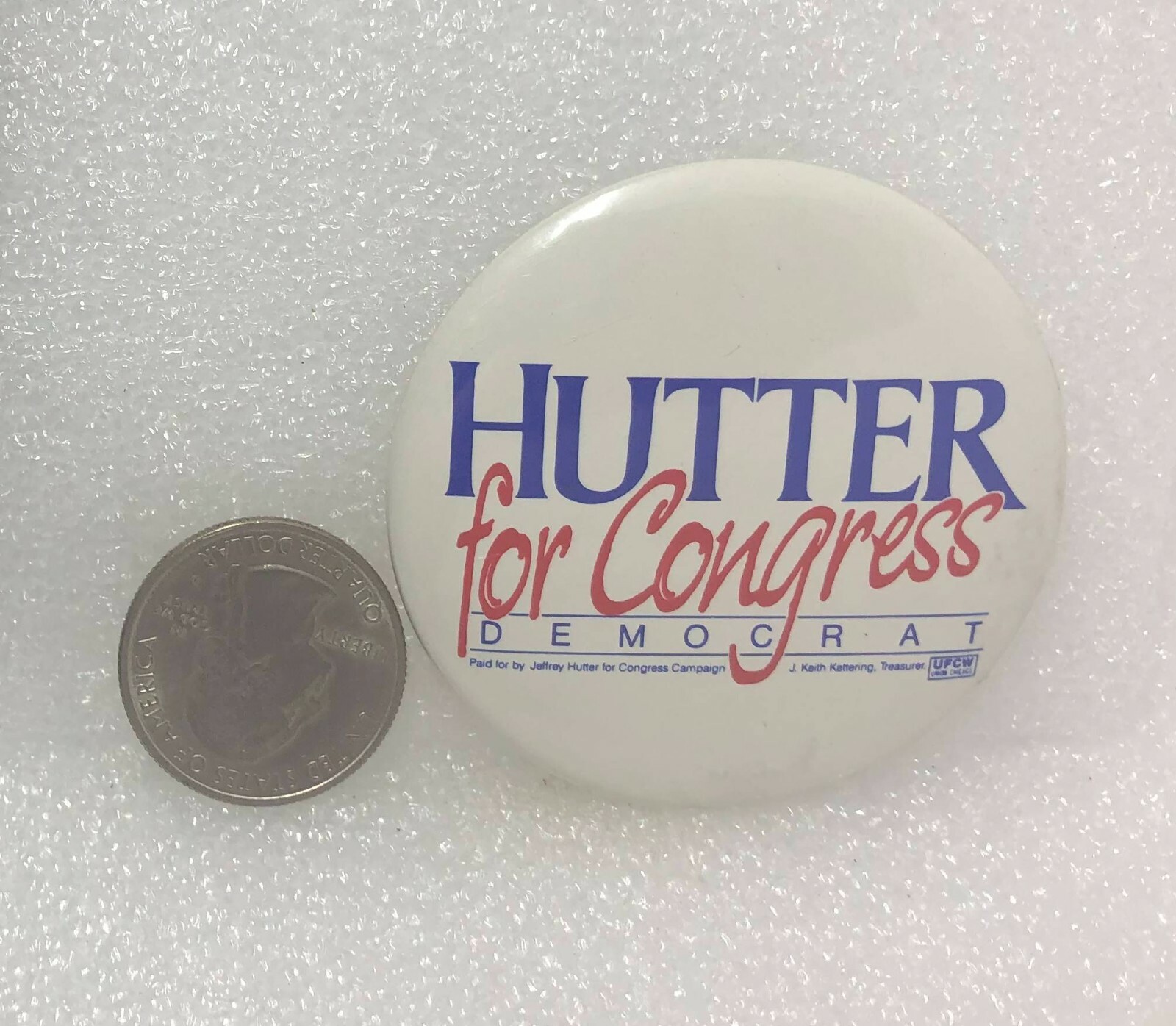 Hutter For Congress Democrat Button Pin