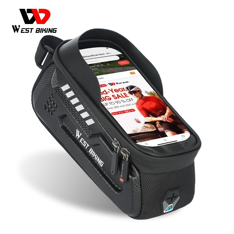 WEST BIKING Waterproof Bicycle Front Frame Top Tube Bag Cycling Bike Bag 1.8L