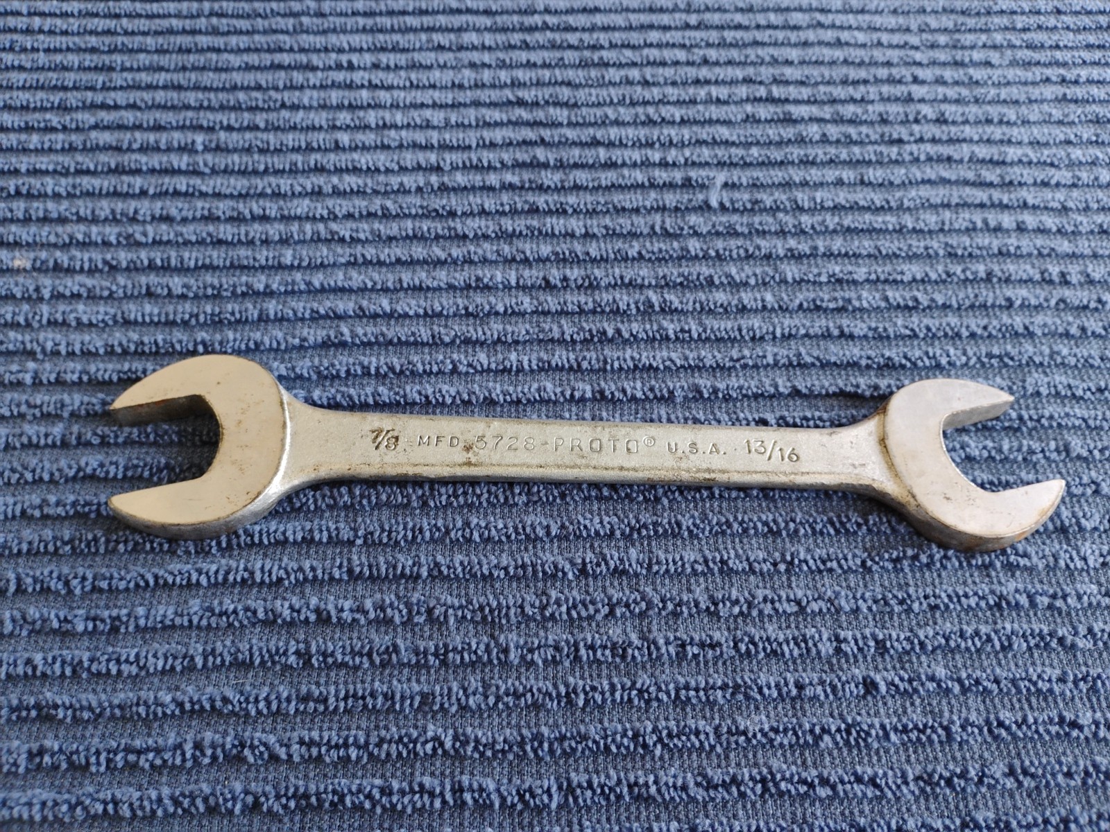 Vintage Proto Challenger Double Open End Wrench 13/16 X 7/8" USA 5728