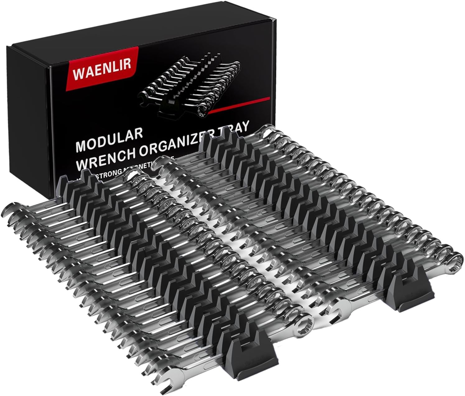 48PCS Magnetic Modular Wrench Organizer Set-Tool Drawer Storage Rack