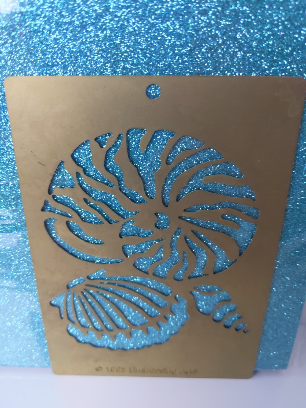 Vtg 90s Embossing Arts Seashells Scallions Snail Stencil Crafts Stamping