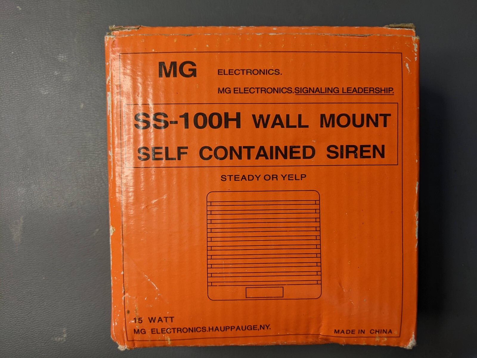 MG Electronics SS-100H Wall Mount Self Contained Siren 15 Watt (NEW IN BOX)
