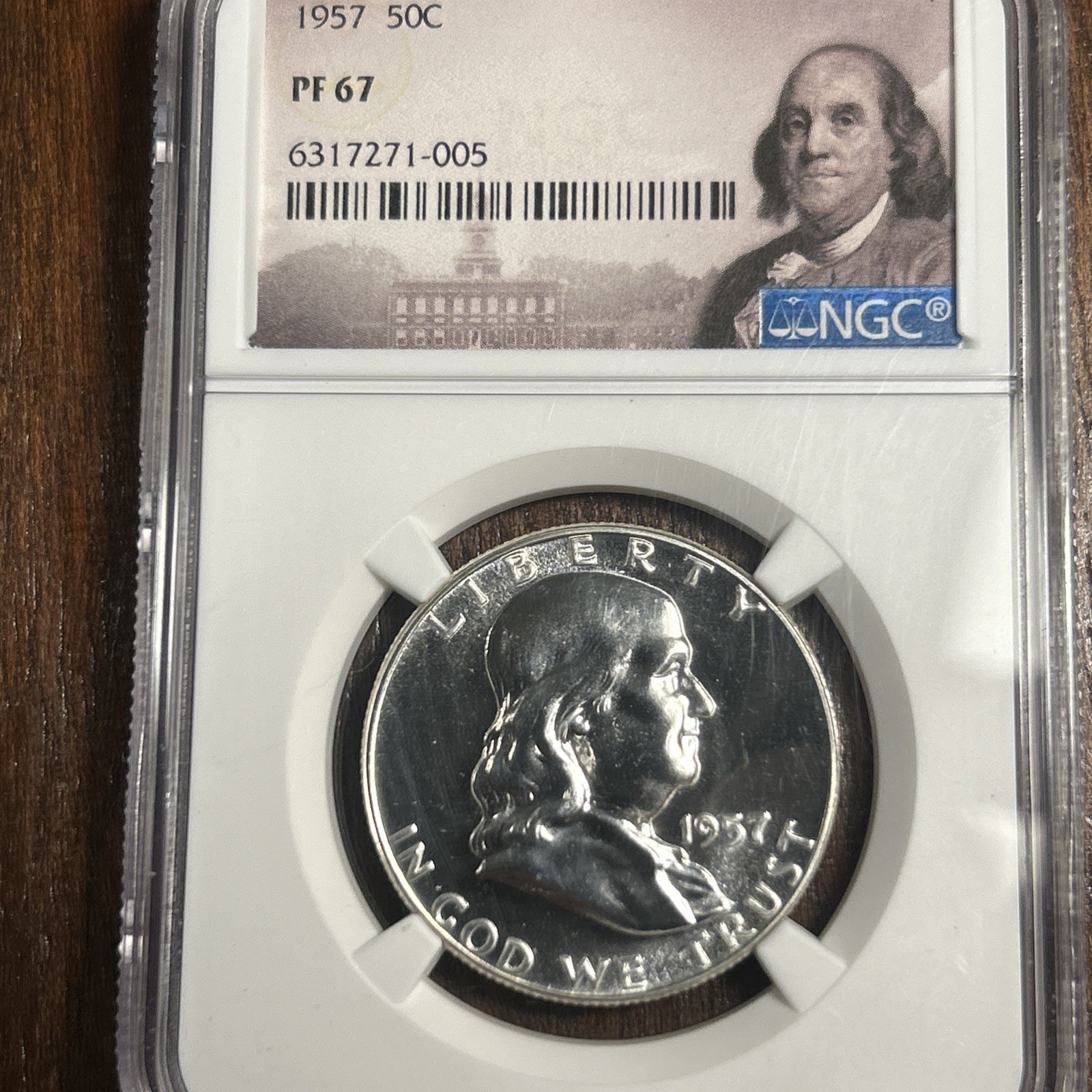 1957 PR 67 Franklin NGC Half Dollar Blast White FREE Shipping