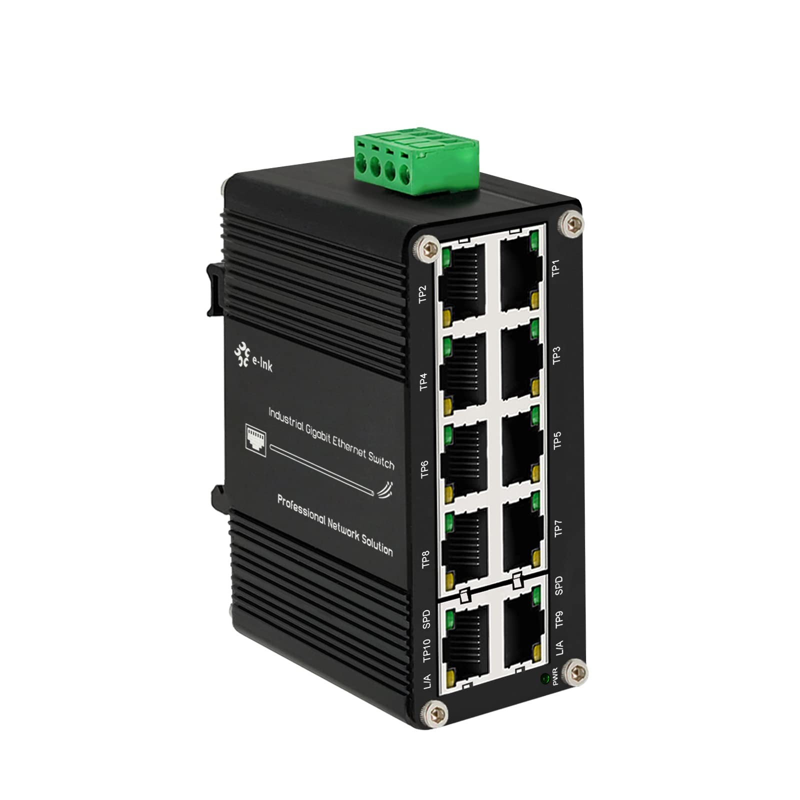 Mini Industrial Switch 10 Ports Gigabit Switch Hardened 10 Port RJ45 10/100/1000