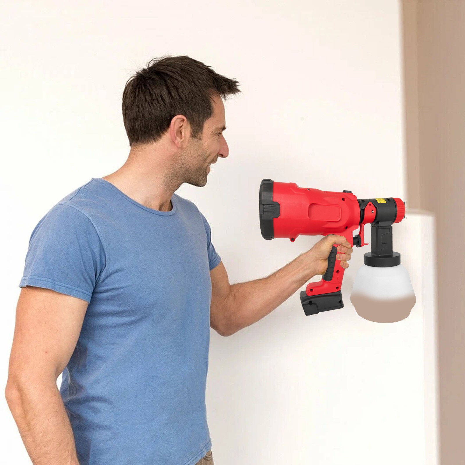 HVLP Paint Sprayer with 4 Nozzles, 3 Patterns & Adjustable Width Knob