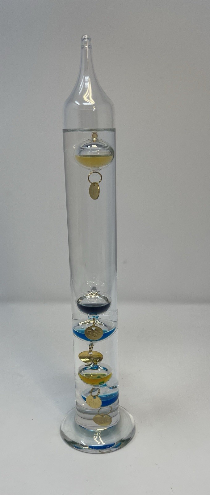 Vintage Galileo Glass Thermometer Made Of Glass With 6 Glass Temperature Balls
