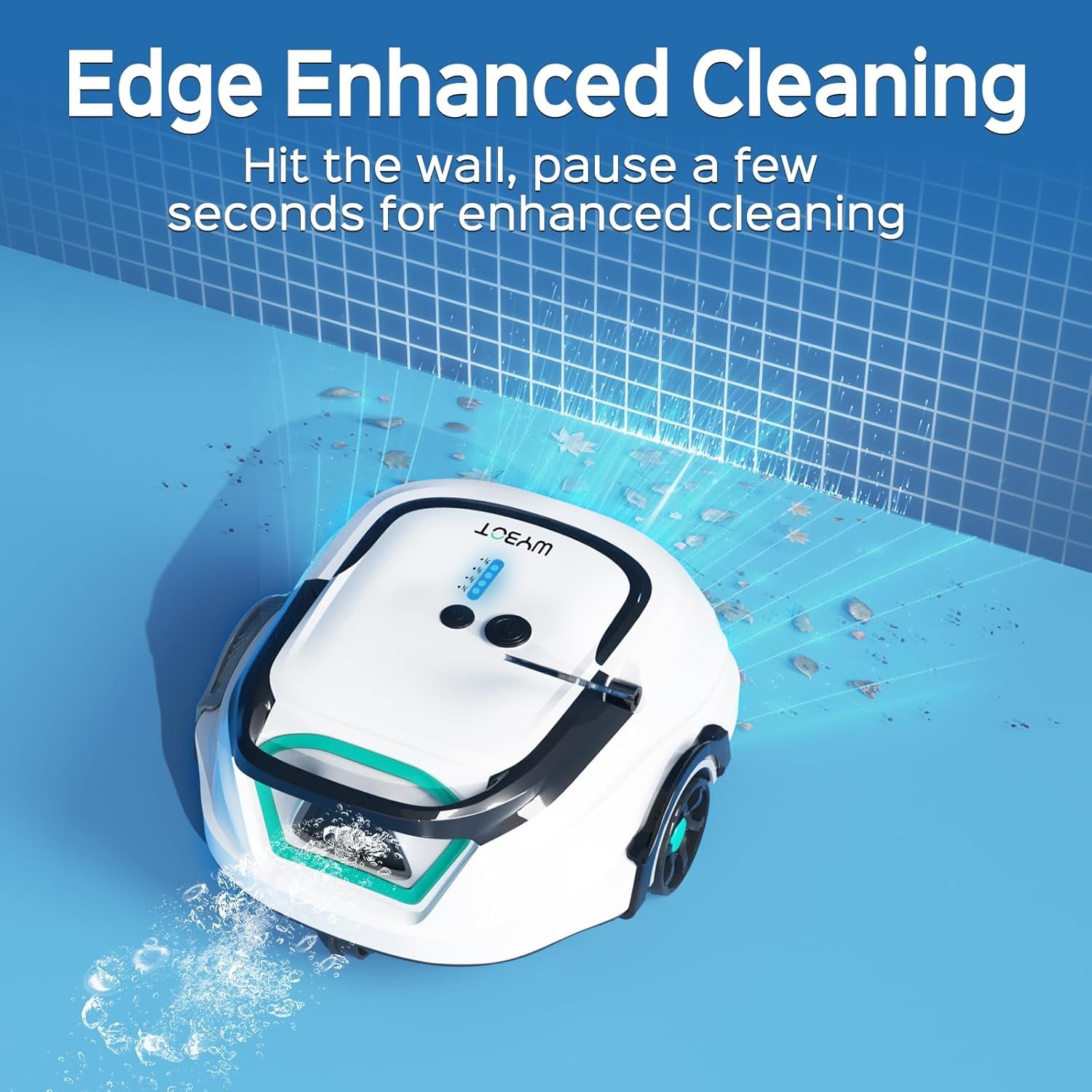 WYBOT A1 Cordless Robotic Pool Cleaner, Automatic Pool Vacuum Robot with 120Mins