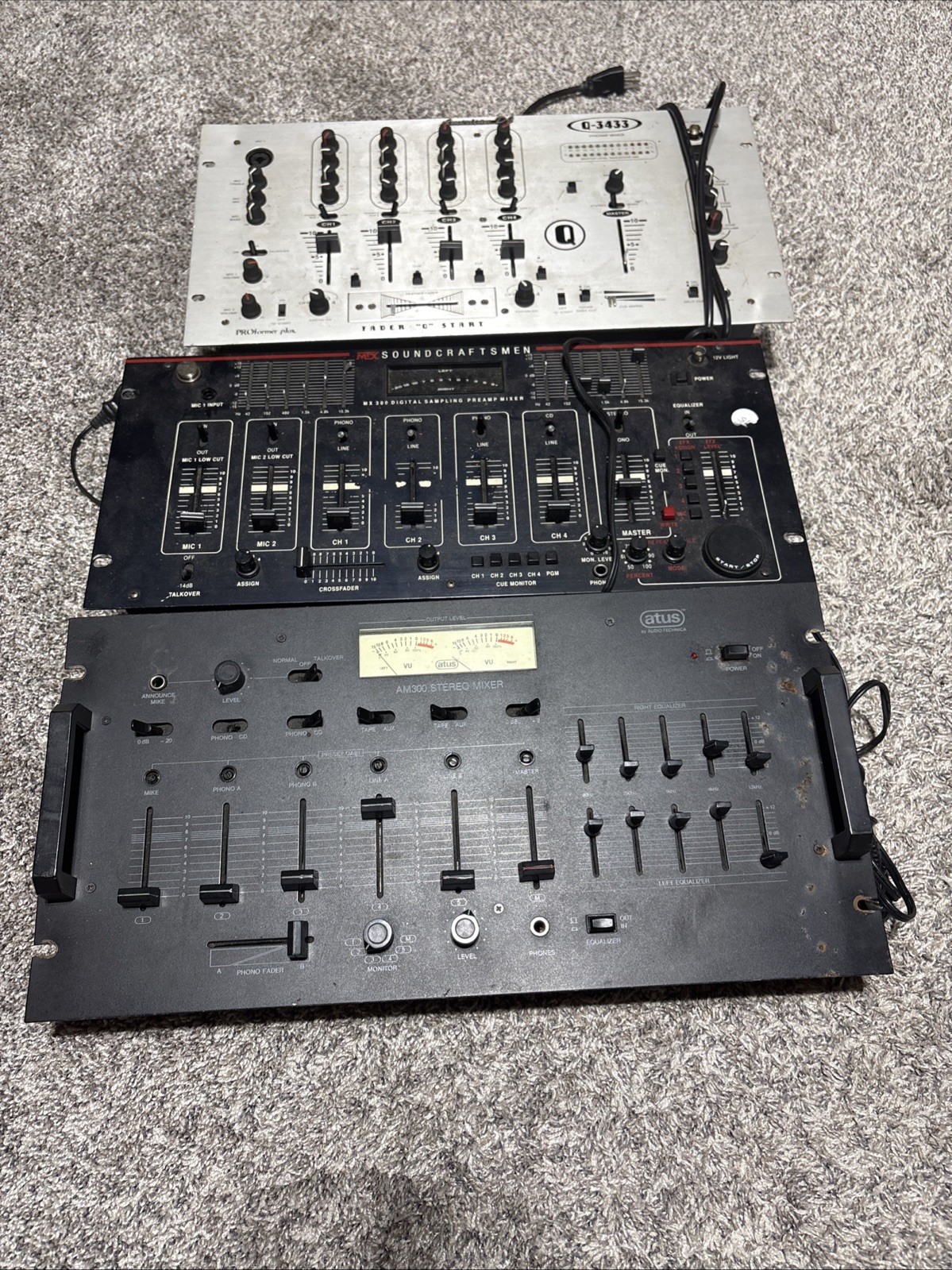 DJ Equipment Lot Atus MTX Soundcraftsmen MX300 American DJ Q3433 Mixer AM300