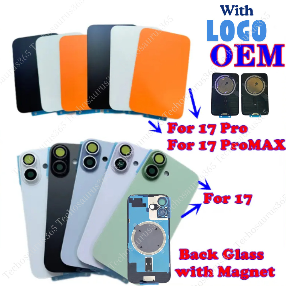 For iPhone 17/17Air /17 ProMax Lot Back Glass Replacement With Logo Metal Magnet