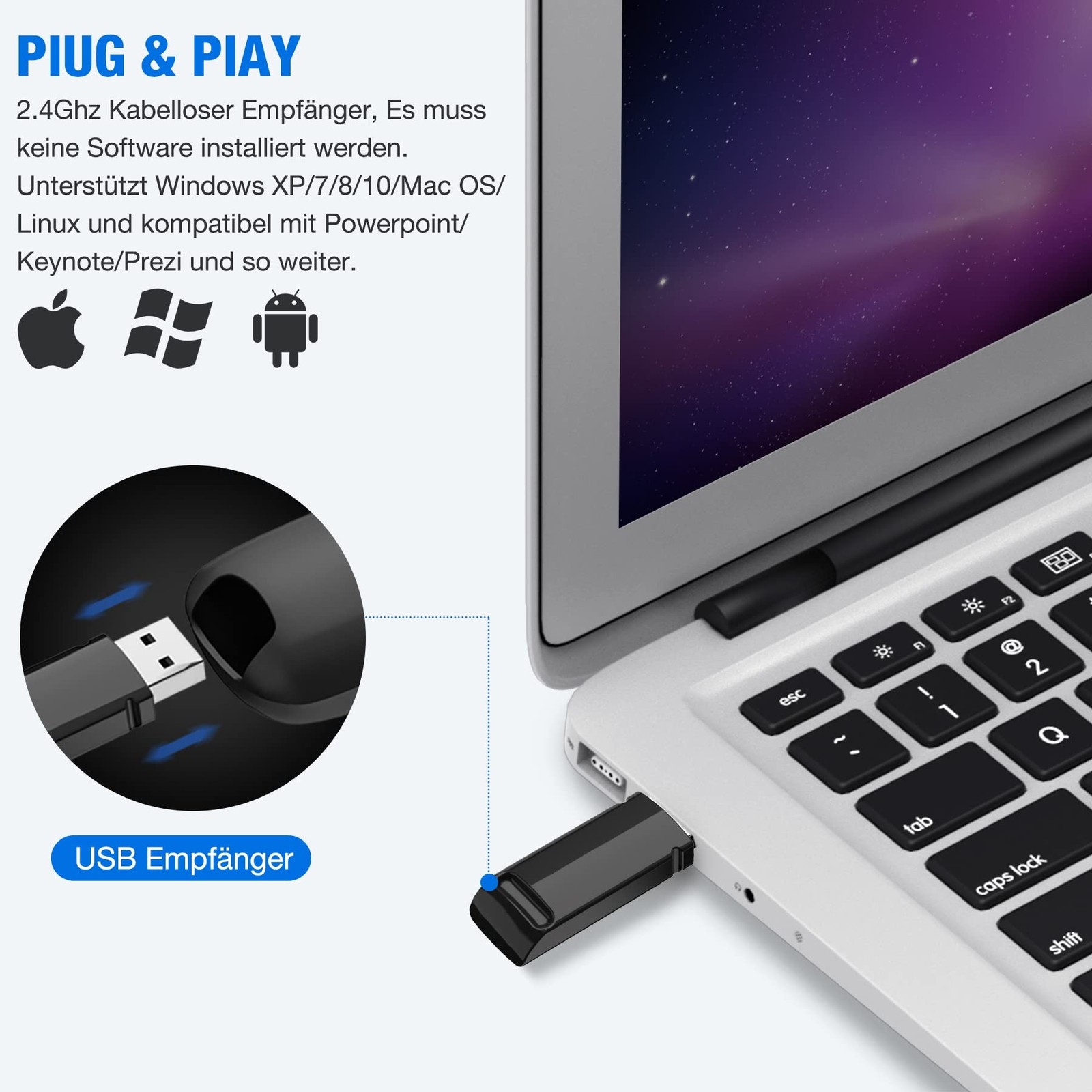 Presenter with Bag, 2.4 GHz Wireless Presenter Connection via USB Receiver,...