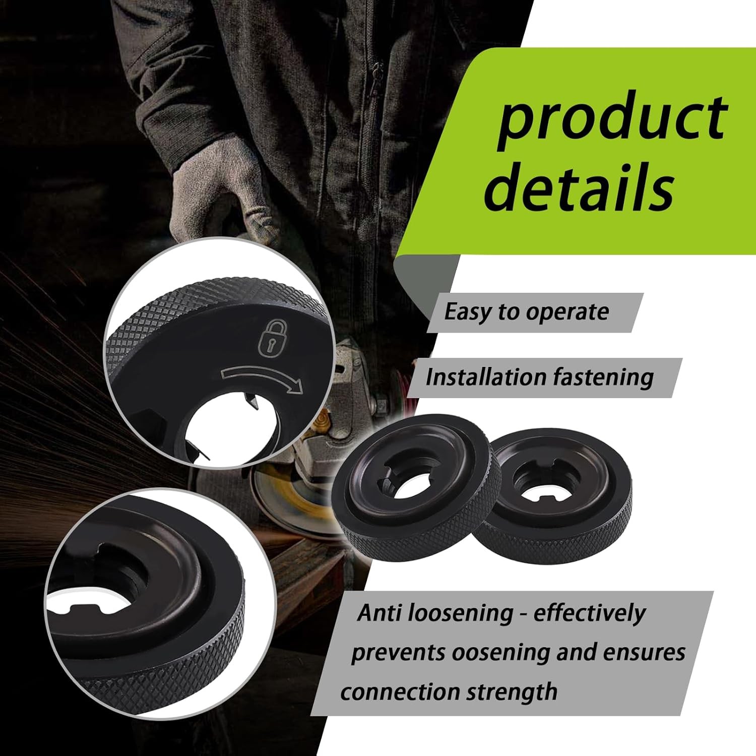 2x N484249 Angle Grinder Flanged Hex Nut For DeWalt Grinder DCG413B DCG413B-B3