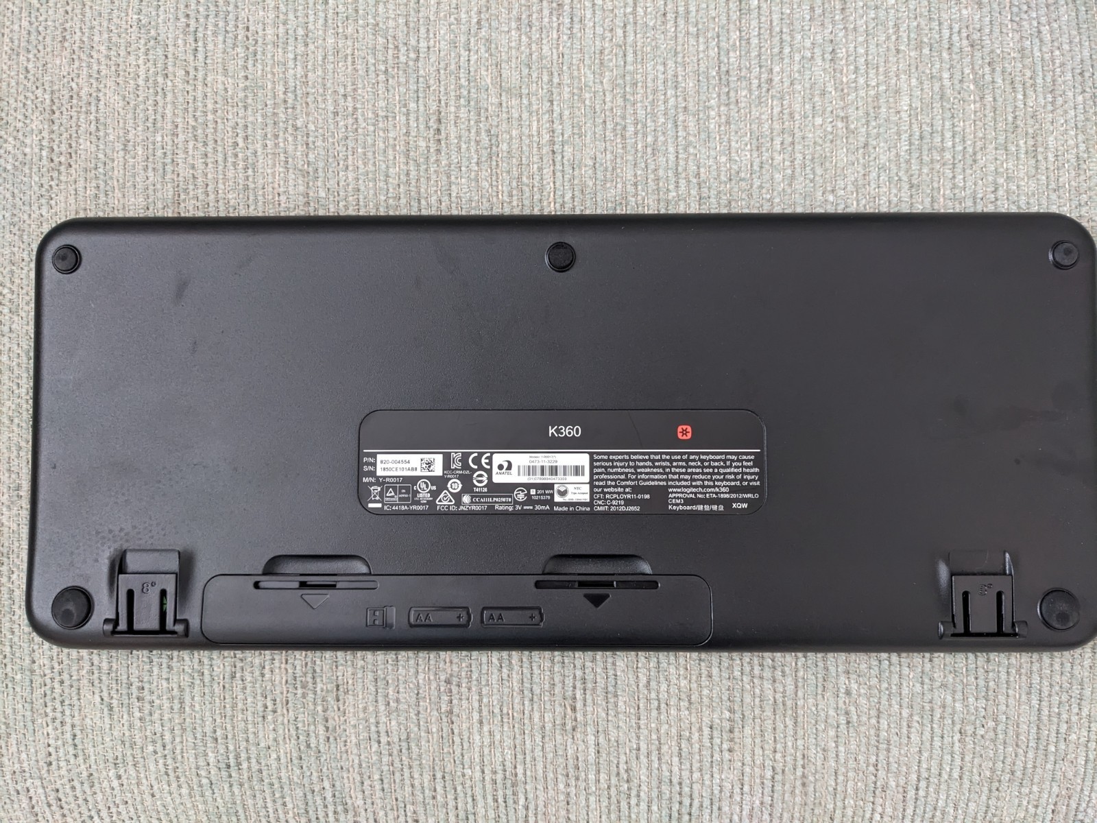 Logitech K360 Wireless Keyboard with unifying receiver