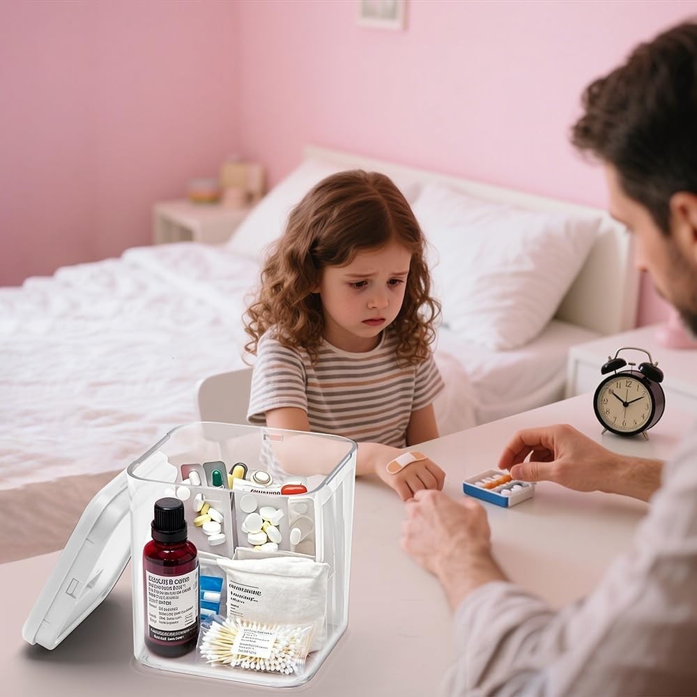 Clear Medicine Lock Box W/ code Small Food Snack Phone medication Lock Boxes