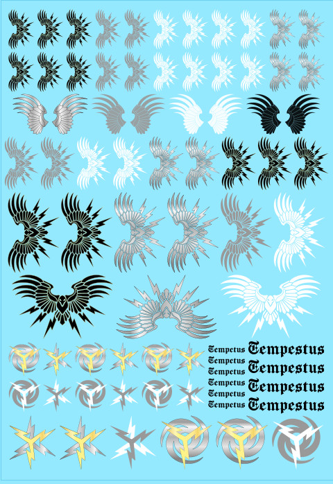 A4 -  Stormbirds Full Sized 28mm Titans Transfer Sheet